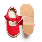 Kiderence Toddler Little Girls Mary Jane Dress Shoes School Oxford for Girls Red Flats Size 12