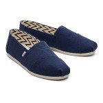 TOMS Men's Alpargata Espadrille Loafer Flat, Navy Recycled Cotton Canvas, 12