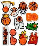 12PCS Basketball Shoe Charms for Croc Bubble Slides Clogs Sandals, Sports Shoe Accessories Decorations for Men Boys Girls Women Teens Adults
