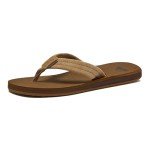 Quiksilver Men's Carver Suede 3 Point Flip Flop Athletic Sandal, Tan/Solid, 12 M US