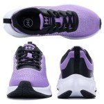 Autper Women's Air Running Shoes Breathable Tennis Sneakers Gym Jogging Training Comfortable Fashion Sports Shoes Blackpurple US 8