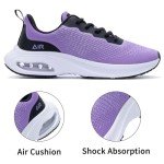 Autper Women's Air Running Shoes Breathable Tennis Sneakers Gym Jogging Training Comfortable Fashion Sports Shoes Blackpurple US 8
