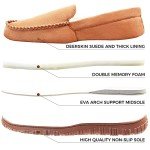 Moccasins for Men House Slippers Indoor Outdoor Plush Mens Bedroom Shoes with Hard Sole Beige 11 M US