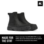 SOREL Women's Explorer STRT Chelsea Boot - Black, Black - 7.5