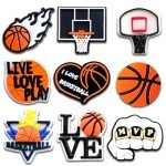 9Pcs Basketball Shoe Charms for Clog Sandals Bracelets Decoration, Sports Ball Charms (Basketball)
