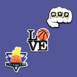 9Pcs Basketball Shoe Charms for Clog Sandals Bracelets Decoration, Sports Ball Charms (Basketball)