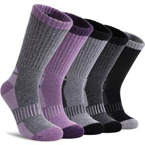 Men's Merino Wool Hiking Socks - 5 Pairs