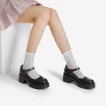 DREAM PAIRS Women's Mary Janes Shoes Platform Dress Low Heel Chunky Pumps Round Toe Ankle Strap Pumps Shoes Oxfords,Size 11,Black-PU,SDPU2346W-NEW