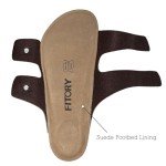FITORY Men’s Brown Leather Buckle Sandals, Size 9-9.5