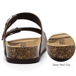 FITORY Men’s Brown Leather Buckle Sandals, Size 9-9.5