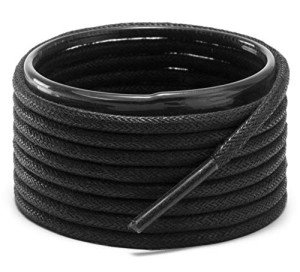 Wax Round Shoelaces for Boots and Oxfords - Black