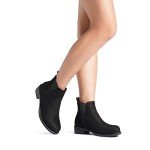 DREAM PAIRS Black Chunky Low Heel Chelsea Boots