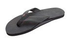 Rainbow Sandals Men's Premier Leather Single Layer Wide Strap with Arch, Premier Black, Men's Large / 9.5-10.5 D(M) US