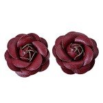 Wine Red Flower Clip Winter Boots for Men