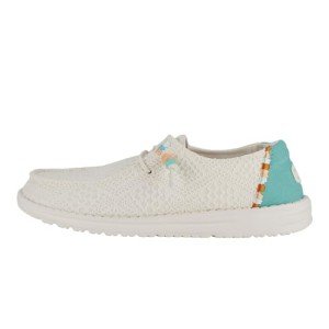 Hey Dude Women's Wendy Boho Crochet Off White Size 5 | Women's Shoes | Women Slip-on Loafers | Comfortable & Light-Weight