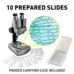 NATIONAL GEOGRAPHIC Dual LED Kids Microscope - 50+ pc Science Kit with 10 Prepared Slides & 10 DIY Blank Slides, Biology Experiment Activity, Microscope Kit for Kids 8-12 (Amazon Exclusive)