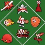 YLOKO Sports Shoe Charms, 9PCS Baseball Shoe Charm, Boys Shoe Decoration Accessories, PVC Shoe Charms for Clogs Sandals Kids Party Favor