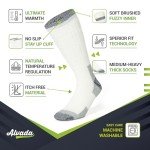 Alvada Merino Wool Hiking Socks Thermal Warm Crew Winter Boot Sock For Men Women 3 Pairs ML