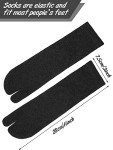 4 Pairs Flip Flop Socks Tabi Split Toe Socks Toe Socks for Men Women Supplies (Black)