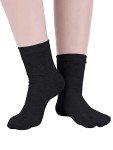 4 Pairs Flip Flop Socks Tabi Split Toe Socks Toe Socks for Men Women Supplies (Black)