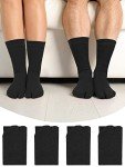 4 Pairs Flip Flop Socks Tabi Split Toe Socks Toe Socks for Men Women Supplies (Black)