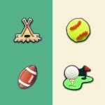 Qimbytar 16Pcs Sports Game Shoe Charms Fit for Clog Sandals Decoration, Cute Shoe Charms for Kids Teens (Sport)