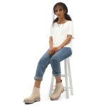 mysoft Women's Chelsea boots Low Heel Slip On Lug Sole Elastic Ankle Booties