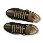 JATAREA Women's Fashion Sneakers Shoes| Lifestyle Travel Sneakers - Tara Black&Gold 8