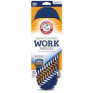 Arm & Hammer Work Insoles for Men and Women, Boot Inserts for Work Boots, Boot Insoles for Men Work, Work Boot Insoles for Men and Women, Pair of Anti-Fatigue Arch Support Memory Foam Insoles (1 Pack)