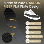 Carbon Fiber Insole 1 Pair, for Turf Toe, Hallux Rigidus and Limitus, Foot Fractures, Rigid Shoe Insert for Sports, Hiking, Trekking, Basketball, Running, Post-op Shoe Alternative,245mm