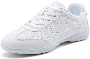 BAXINIER Girls Cheerleading Shoes Women White Cheer Shoes Youth Cheer Competition Sneakers Athletic Training Dance Tennis Shoes - White 11 Little Kid