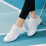 BAXINIER Girls Cheerleading Shoes Women White Cheer Shoes Youth Cheer Competition Sneakers Athletic Training Dance Tennis Shoes - White 11 Little Kid