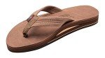 Rainbow Sandals Mens Luxury Leather - Double Layer Arch Support with 1" Strap, Nogales Wood, Mens size L / 9.5-10.5