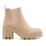 Women's Chelsea Boots Fashion Platform High Heel Ankle Booties Round Toe Casual Elastic Chunky Block Heel Boots