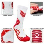 Popuid 3 Pairs Elite Basketball Crew Socks, 23 Mens Athletic Sock with Shoelace Bracelets, League Team Sports-Star-Fans Gift (Set 1)