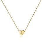 PAVOI 14K Yellow Gold Plated Mini Dainty Heart Initial Necklace | Slider Adjustable Necklace - 18" | Letter Necklaces for Women | B Initial