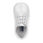 Josmo Baby Boys’ Dress Shoes – Casual Leatherette Derby Walking Shoes (Infant/Toddler), Size 4 Toddler, White Patent Perf
