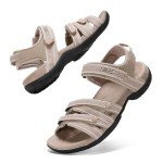 ziitop Womens Outdoor Walking Sandals Open Toe Arch Support Trail Hiking Sandals Adjustable Velcro Sport Sandals Water Shoes