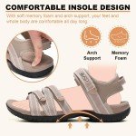 ziitop Womens Outdoor Walking Sandals Open Toe Arch Support Trail Hiking Sandals Adjustable Velcro Sport Sandals Water Shoes