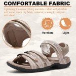ziitop Womens Outdoor Walking Sandals Open Toe Arch Support Trail Hiking Sandals Adjustable Velcro Sport Sandals Water Shoes