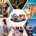 ziitop Womens Outdoor Walking Sandals Open Toe Arch Support Trail Hiking Sandals Adjustable Velcro Sport Sandals Water Shoes