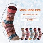Nimalpal 5 Pairs Wool Socks - Wool Socks for Women Men Boot Socks Soft Crew Socks Winter Hiking Socks Cozy Socks Warm Socks