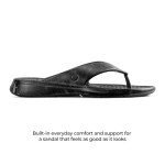 Joybees Mens Casual Flip, Comfortable, Supportive and Water Friendly Flip Flop Thong Sandals for Everyday Wear, Black, Men's 11