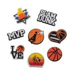 MelleFlarynsun Basketball Shoe Charms Fit for Croc Clog Wristband Bracelet Decoration Sports Pins Accessories Shoe Charm for Men Women Kids Teens Birthday Party Favor Gifts