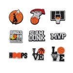 MelleFlarynsun Basketball Shoe Charms Fit for Croc Clog Wristband Bracelet Decoration Sports Pins Accessories Shoe Charm for Men Women Kids Teens Birthday Party Favor Gifts