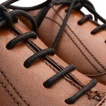 AOMIDI Waxed Round Oxford Shoe Laces for Dress Shoes Chukka Boots 3 Pairs (44" inches (111 cm), Black)