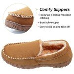 Vonair Mens Moccasin Slippers Indoor Outdoor Slip on Warm House Shoes Breathable Moccasins for Men 11 US Beige
