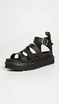 Dr. Martens Womens Blaire Fisherman Sandal, Black Hydro Leather, 8 US