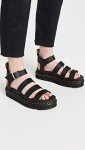 Dr. Martens Womens Blaire Fisherman Sandal, Black Hydro Leather, 8 US