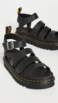Dr. Martens Womens Blaire Fisherman Sandal, Black Hydro Leather, 8 US